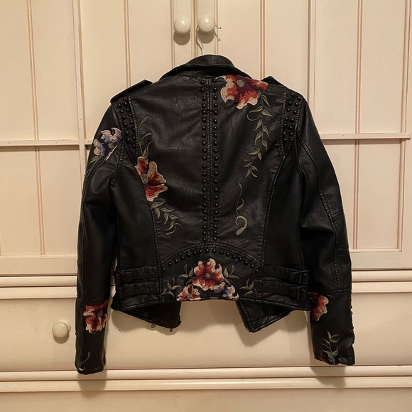 blanknyc floral leather jacket